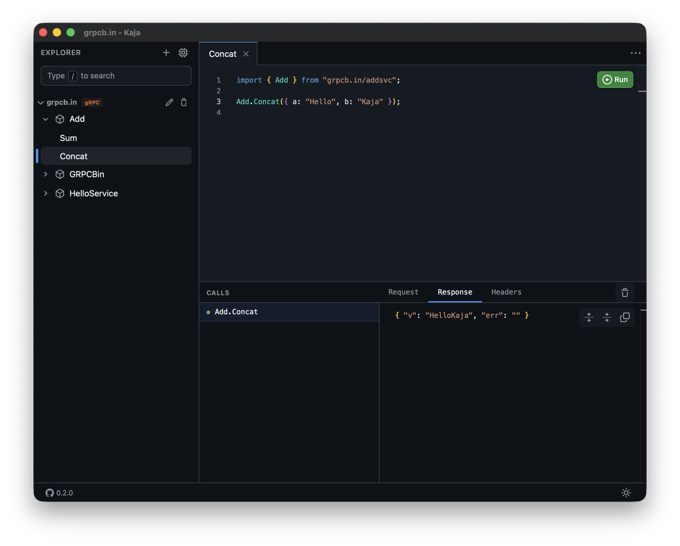 Kaja application screenshot