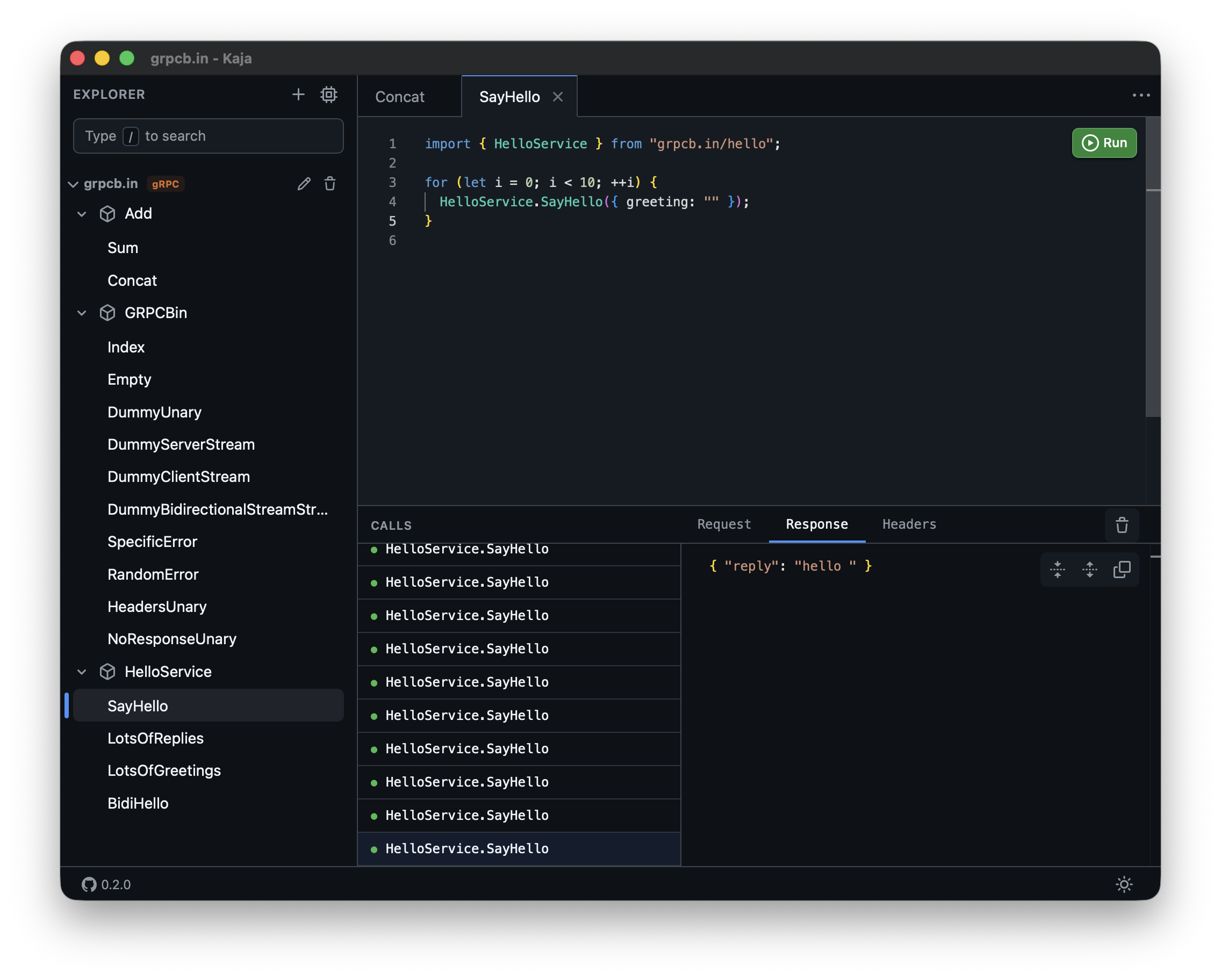 Kaja application screenshot