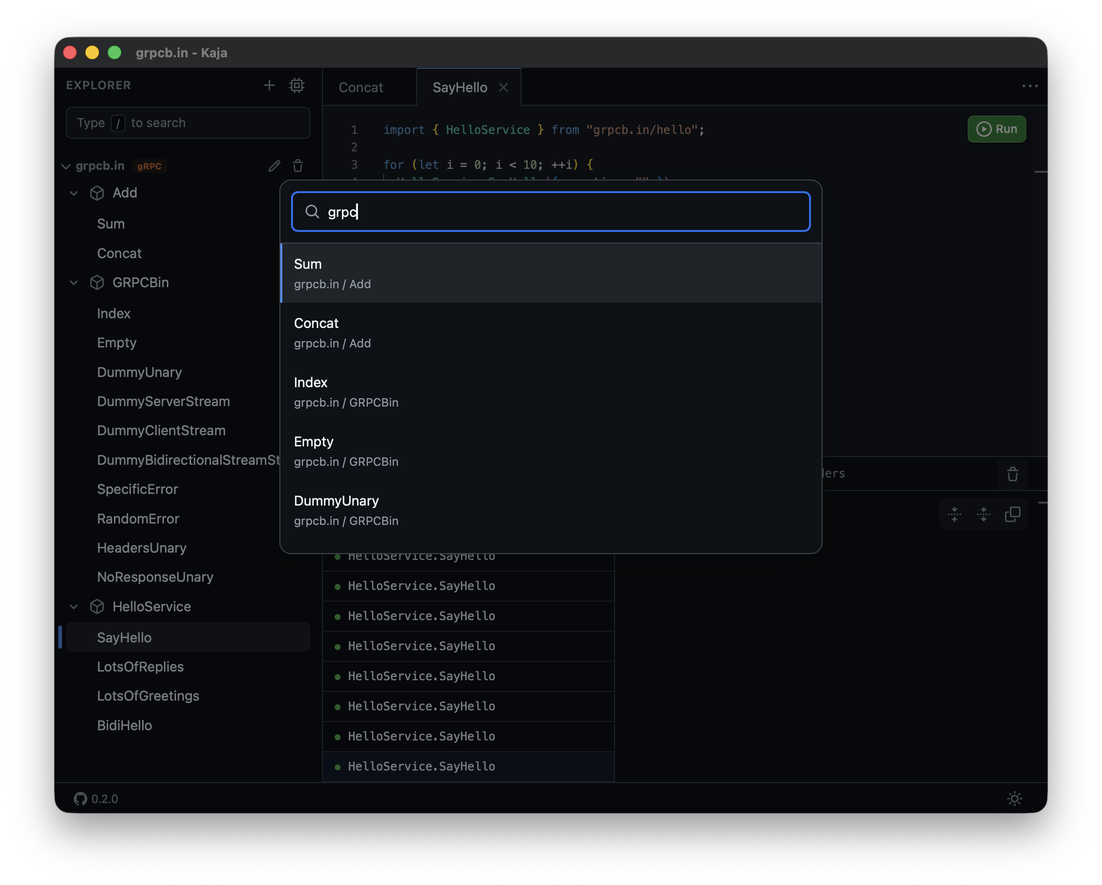 Kaja application screenshot